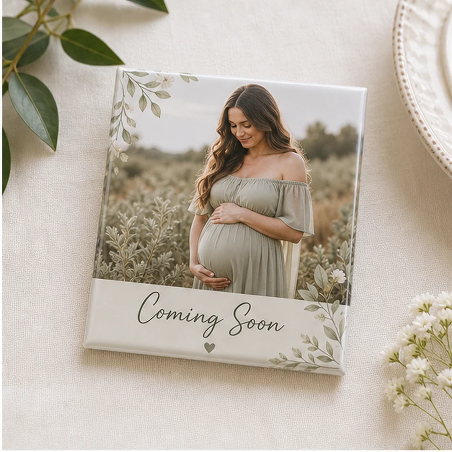 Maternity photo baby shower magnet
