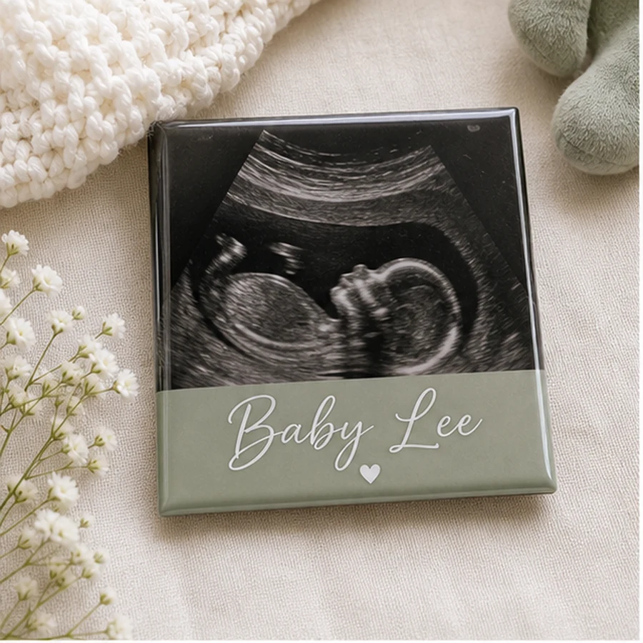 Ultrasound baby shower keepsake magnet