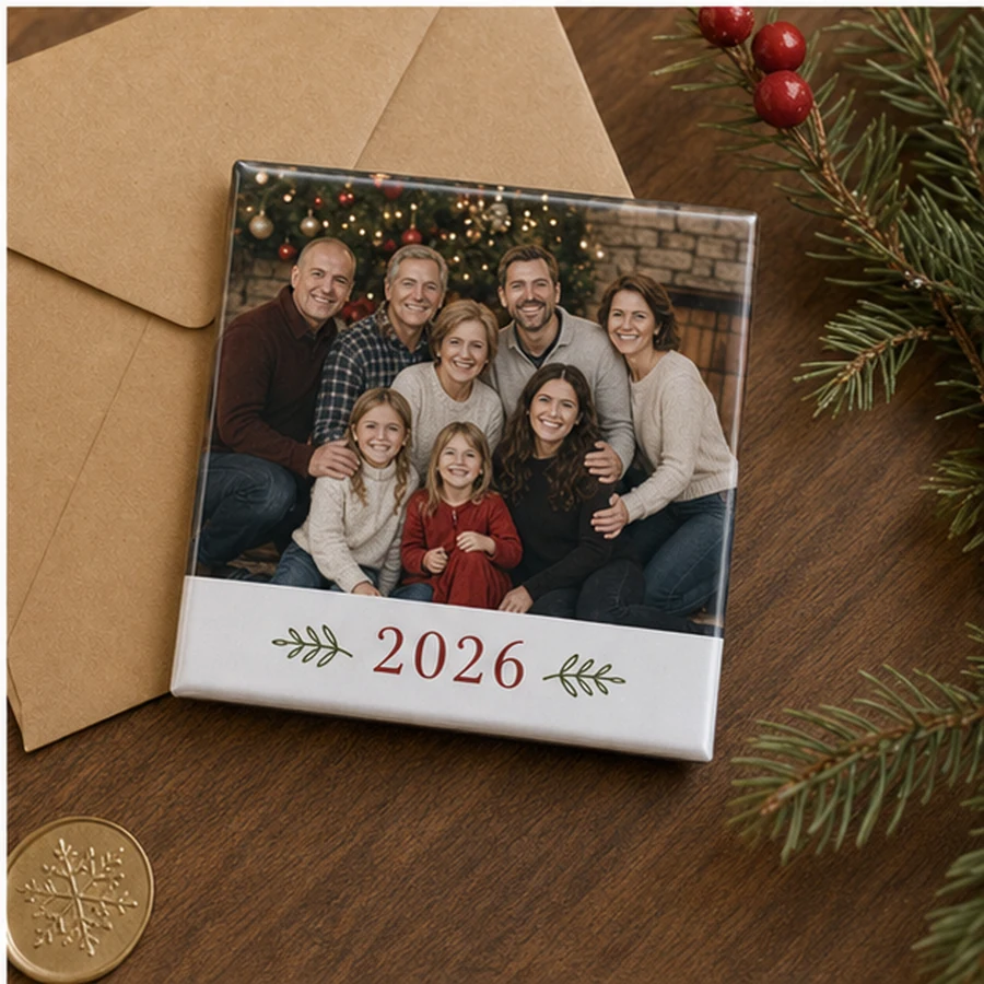 Christmas photo magnet mailer for grandparents