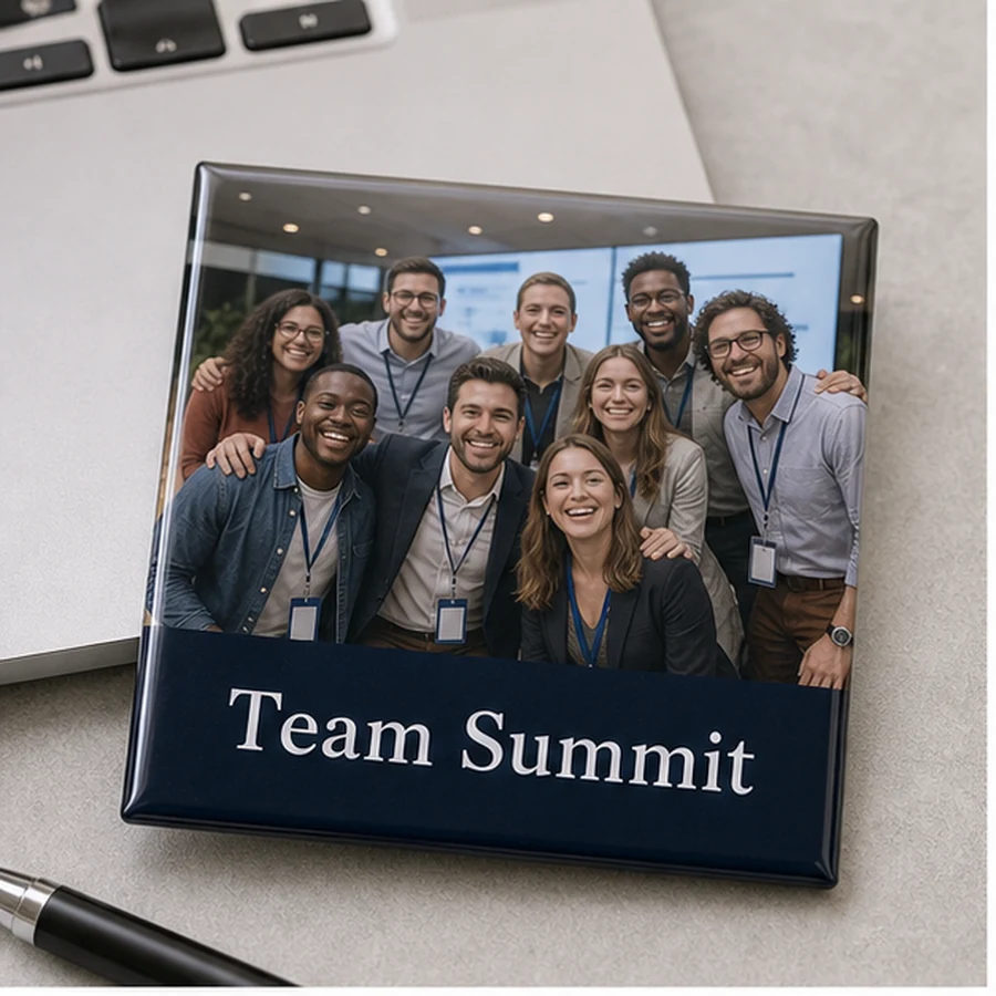 Corporate team event photo magnet