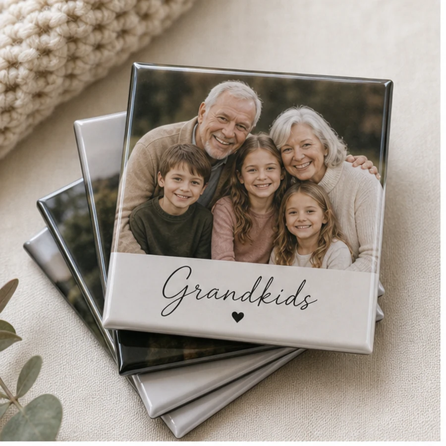 Grandparent photo gift magnet set