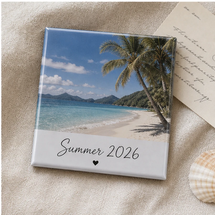 Travel memory photo magnet