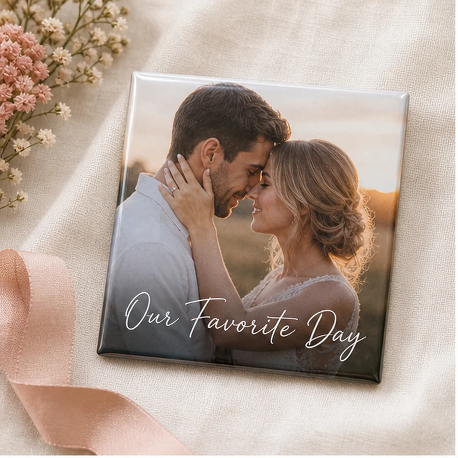 Valentine couple photo magnet