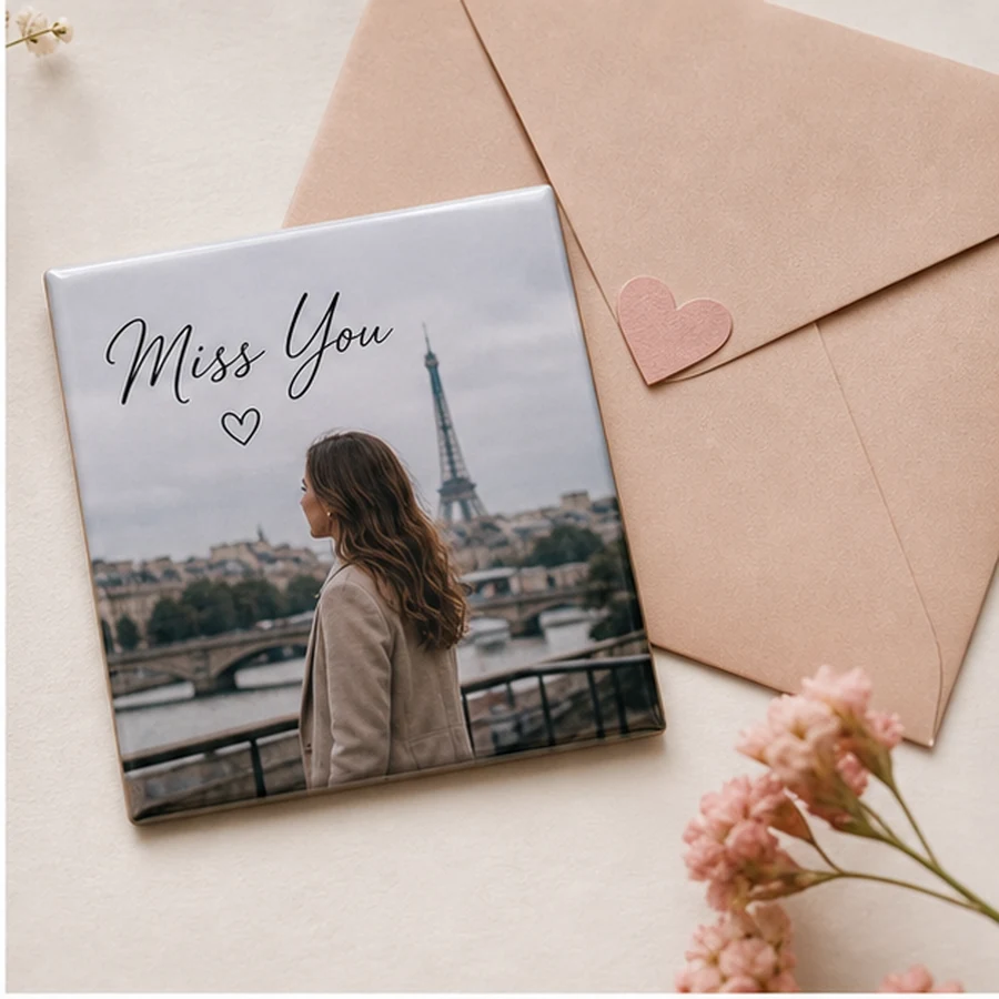 Long distance Valentine photo magnet