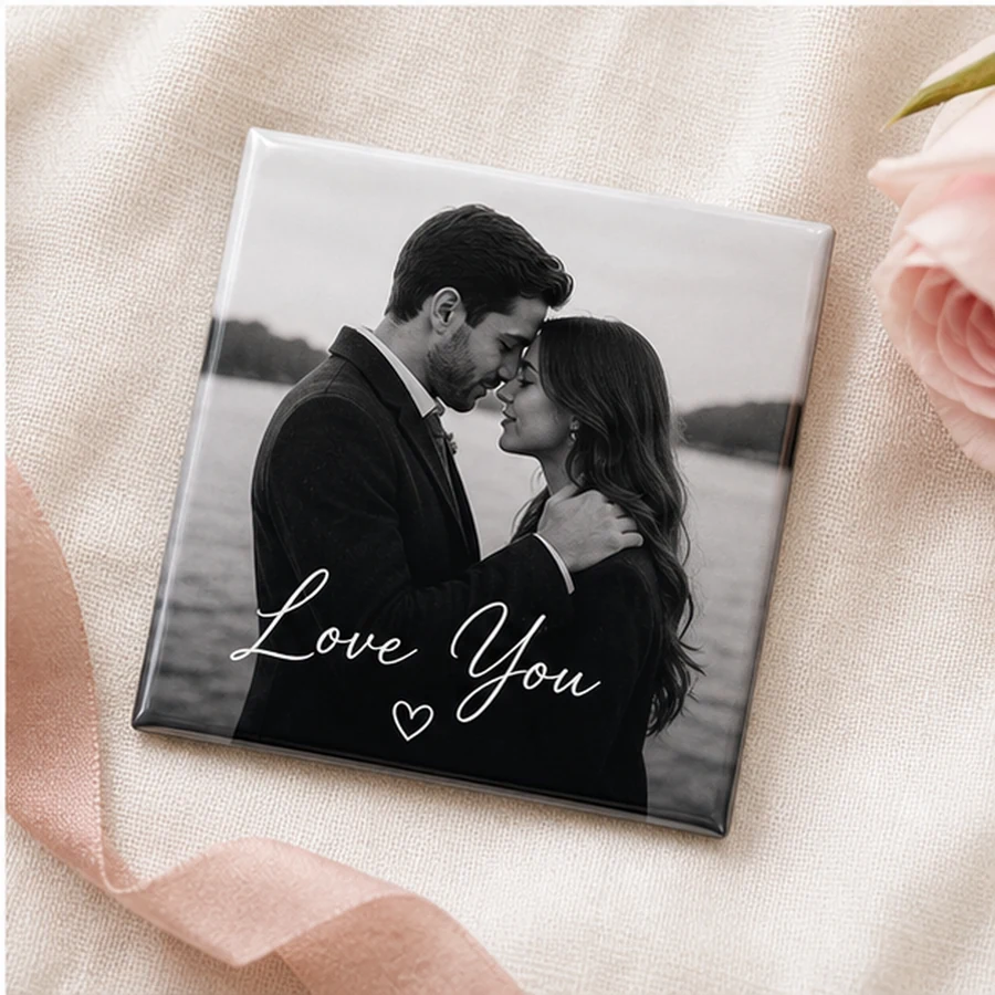Minimal Valentine love note photo magnet