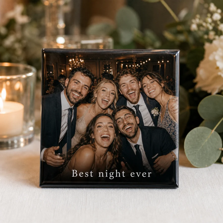 Live event wedding guest magnet with a simple thank-you line
